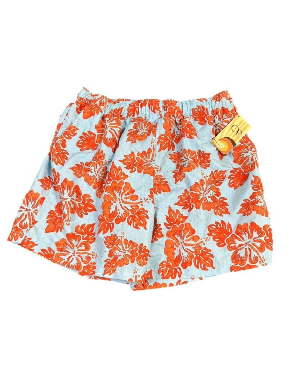 Op Mens Orange & Blue Hawaiian Floral Board Shorts Swim Trunks L 36-38 NWT